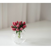 Miniature glass bottles, Handmade Artificial mini Flowers ornaments, dol... - £28.97 GBP