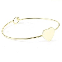 ZMZY Original Stainless Steel Wire Bangle Heart Charm Bracelets for Women Jewelr - £9.29 GBP