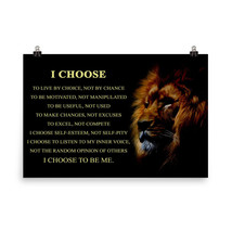 I Choose To Be Me Poster Lion King Poster Inspirational Motivational Poster - £19.96 GBP+