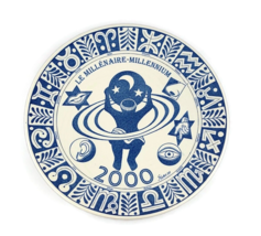 Delft blue millennium 2000  collector plate astrological zodiac dish holland vtg - £89.48 GBP