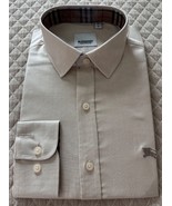 Burberry Brit Men&#39;s Tan Long Sleeve Dress Shirt Regular Size Size M New - $2,498.02 MXN