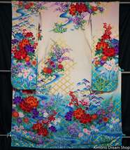 High Quality Chirimen Kakeshita - Wedding Kimono Long Japanese Bridal Dr... - $290.00