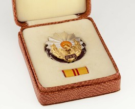 ROMANIA Order of Labor RSR Badge, 2nd CLASS. Mini Ribbon bar and origina... - £253.19 GBP