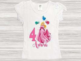 Princess girl birthday shirt Sleeping Beauty personalized girl shirt Girls shirt - £15.91 GBP - £17.50 GBP