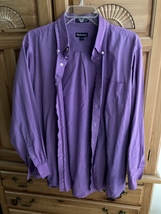 Hathaway Mens Striped Shirt Purple Size 17 34/35 - $29.99