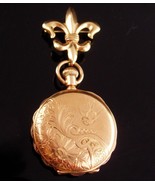 Antique bird 14KT yellow Gold Pocketwatch &amp; 14kt fleur de lis watch brooch - £999.19 GBP