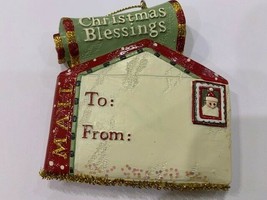 New Kurt Adler Christmas Blessings hand-painted mailbox resin Christmas ornament - $11.83