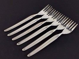 WMF WMF88 6 Cocktail Forks 6-1/8&quot; MCM German Silverplate Flatware - £18.82 GBP