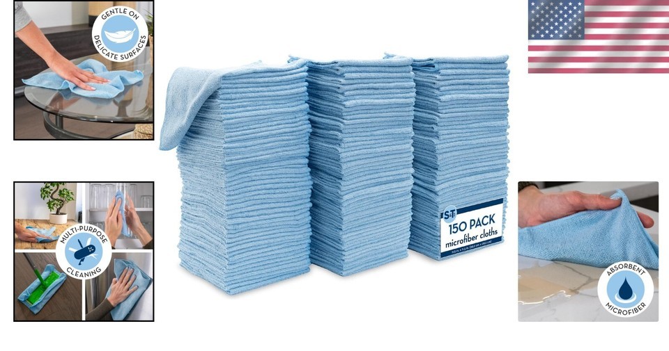 Machine Washable Microfiber Towels, 150 Pack - Sustainable Cleaning Essentials Item image 2