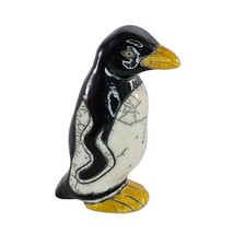 Vintage Raku Pottery Penguin Figurine South Africa Signed - £39.22 GBP