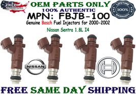 Genuine Bosch x4 Fuel Injectors for 2000-2002 Nissan Sentra 1.8L I4 MPN#FBJB-100 - £102.21 GBP