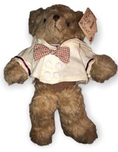 Russ Berrie Vintage “Brandon” Bear Plush With Bow Tie &amp; Buttons With Tag - $23.08