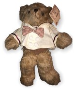 Russ Berrie Vintage “Brandon” Bear Plush With Bow Tie &amp; Buttons With Tag - £18.16 GBP