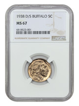 1938-D/S 5C Buffalo Ngc MS67 - £610.49 GBP