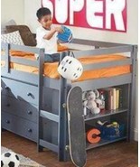 Caden Grey Kid&#39;s Furniture Set with Twin Loft Bed, Desk, Dresser &amp; Bookc... - $960.10 CAD