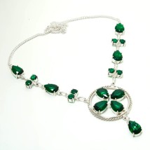 Chrome Diopside Gemstone Handmade Fashion Ethnic Necklace Jewelry 18&quot; SA... - £6.40 GBP