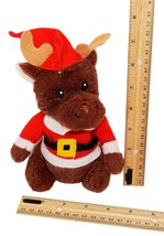Moose in a Santa Suit 6.5&quot; Tall Plush Toy - Xmas Outfit Stuffed Animal F... - £3.12 GBP