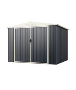 7.5 x 6.3 FT Metal Outdoor Storage Shed with Lockable Door-Gray - Color:... - £396.81 GBP