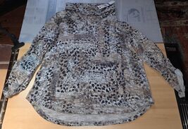 Ruby Rd. Women's Leopard Print Cowl Neck Long Sleeve Sweatshirt Tunic Br... - $29.95