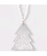 Wondershop 4&quot; Tree With Beaded Hanger Christmas Tree Ornament Silver - $183.25 MXN