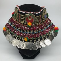 11.5&quot;x5.75&quot;Kuchi Choker Multi-Color Tribal Gypsy Bohemian Statement Coins,CK619 - £37.92 GBP