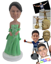 Personalized Bobblehead Gorgeous Bridesmaid In Sexy Trendy Strapless Gown - Wedd - £72.74 GBP