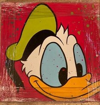 Paulina Del Mar Verde Donald&quot; Mixed Media Ancho Acrílico en Lienzo Disney Pato - £251.59 GBP