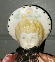 Vintage Antique China Doll Head wearing Bonnet soft body Very Pretty - $751.92 MXN