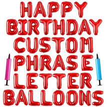 Happy Birthday Balloon Banner Custom Phrase Balloons Letter 16 Inch Personalized - $33.99