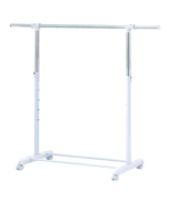 Adjustable Rolling Garment Rack Metal Chrome, White, 84-121Wx44Dx123.5-1... - €26,76 EUR