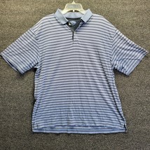 Callaway Sport Golf Men&#39;s Polo Shirt Blue Black Striped Size XL - £11.24 GBP