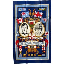 Prince Charles Lady Diana Royal Wedding Tea Towel Cotton Made In Britain 1981 - £29.41 GBP
