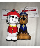 2 Hallmark Paw Patrol CHASE &amp; MARSHALL Dogs Decoupage Christmas Ornament... - £18.84 GBP