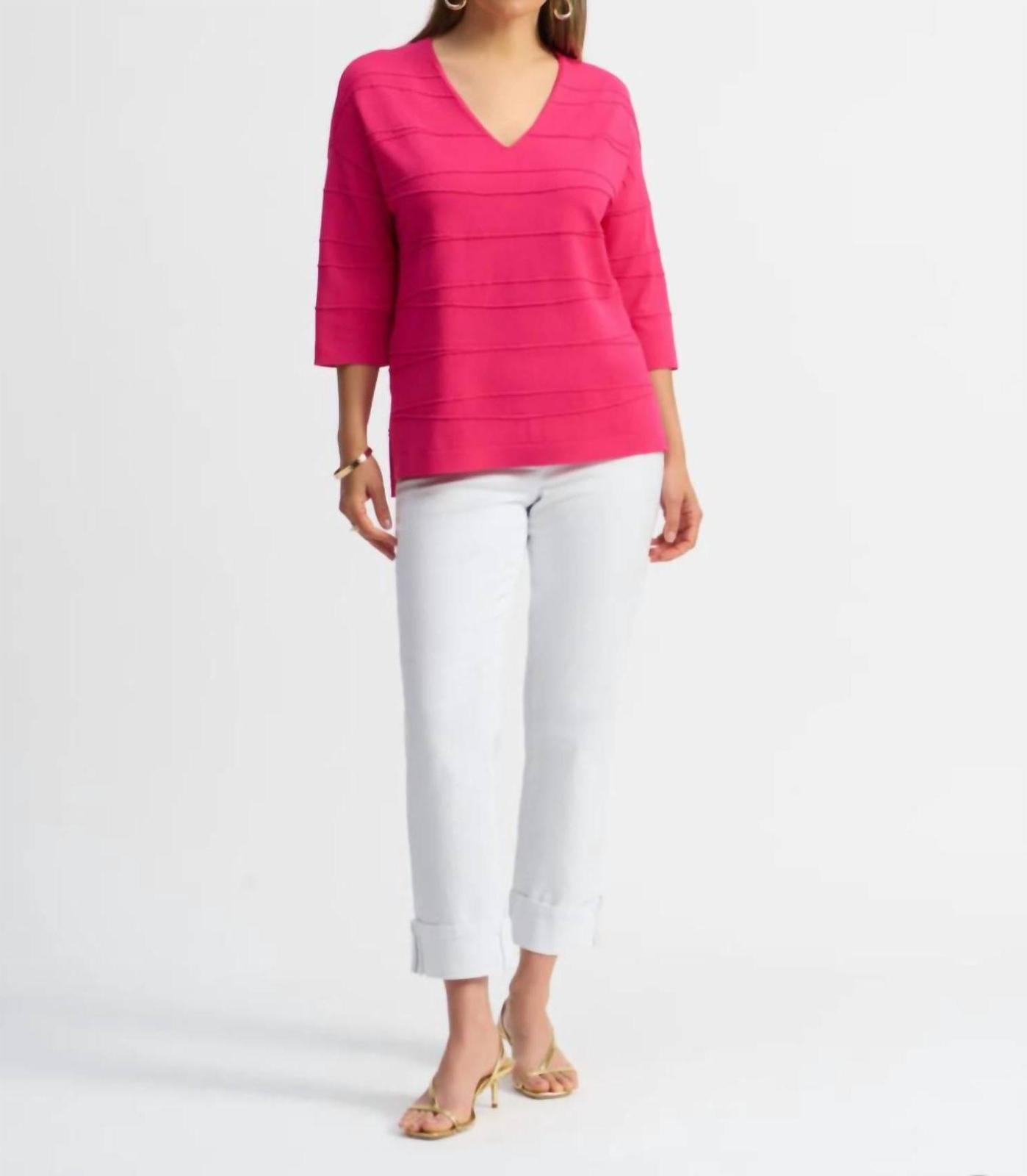 Joseph Ribkoff Rib Long Sleeve Top Geranium - $91.00