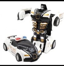 Automatic Deformation Transformers Electronic Robot Toy Car Music/Light-Black  A - £11.76 GBP