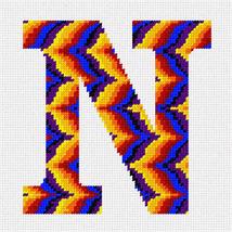 Pepita Needlepoint Canvas: Letter N Bargello Sunset, 7&quot; x 7&quot; - £39.96 GBP+