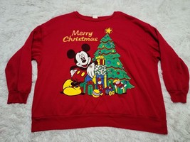 VTG Mickey Unlimited Adult Sweatshirt By Land N Sea Disney Merry Xmas Tree Size? - £11.04 GBP