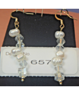 Gold 18k Pearl Natural Gemstone Earrings Facilitate-love #657 - £9.26 GBP