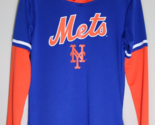 MLB New York Mets Boys Long Sleeve Twofer Poly Hooded Sweatshirt Size L ... - £18.95 GBP