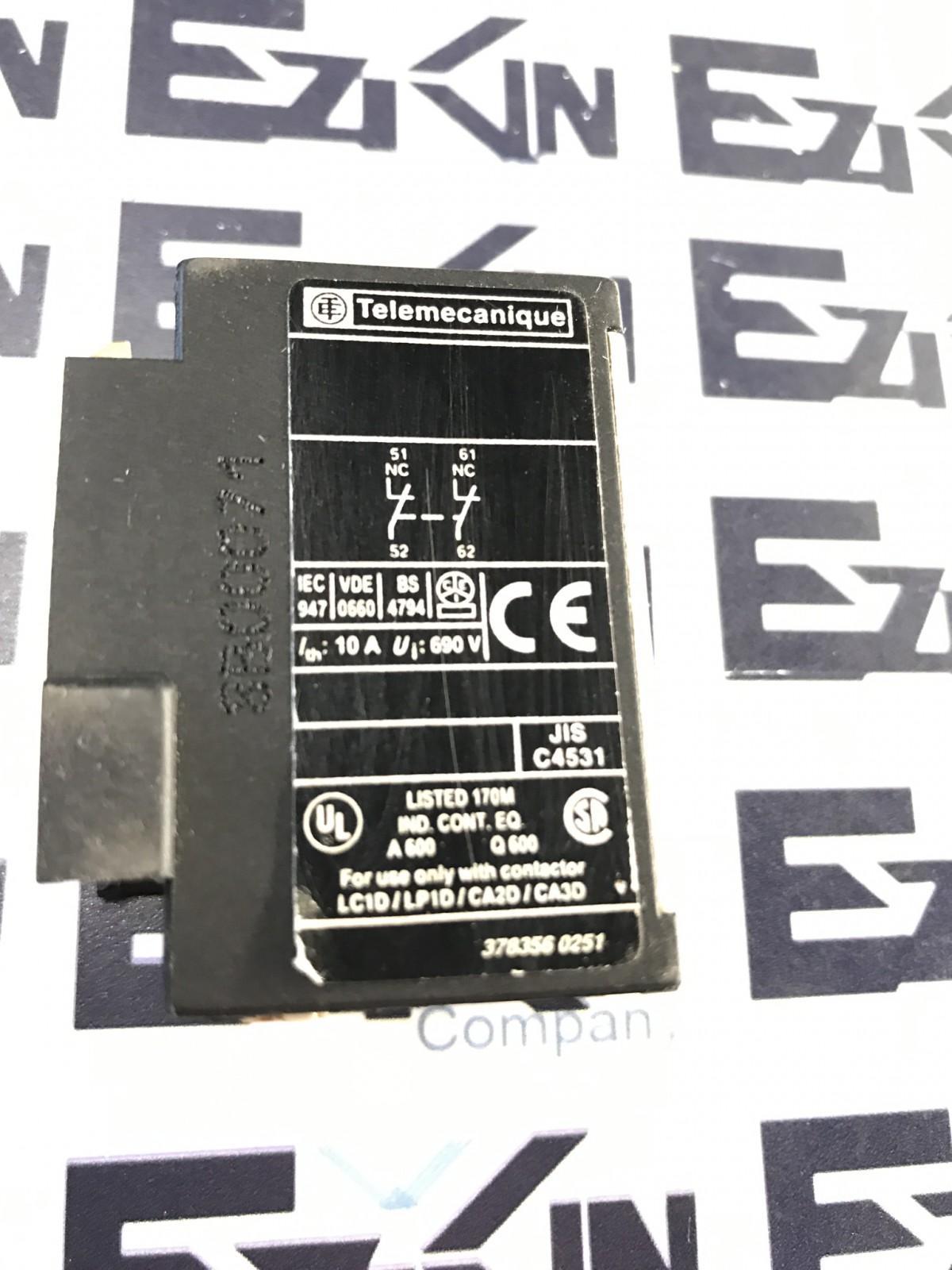 TELEMECANIQUE LA1 DN02 AUXILIARY CONTACT - $19.00