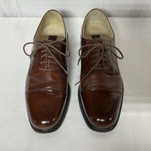 Florsheim Mens 18150 Oxford Chase Cognac Brown Leather Cap Toe Size 8.5 D - $29.90