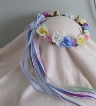 Colorful Floral Spring Rainbow Princess Crown /Custom Hand Crafted/ Renaissance  - £39.28 GBP