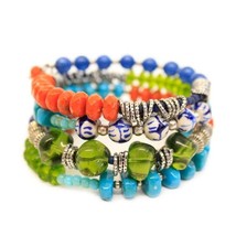 Beautiful Festival Collection Beaded Coil Stretch Bracelet by Treska - £21.84 GBP