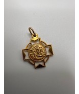 Vintage Gold Lourdes Cross Religious Medal 2.2cm - €10,39 EUR