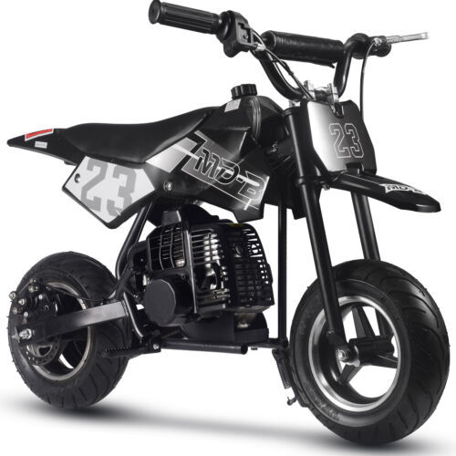 MotoTec Gas Dirt Bike 50cc 2-Stroke Supermoto Kids&#39; Black Off-Road Power... - $299.00