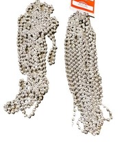 Silver Bead Garland 25ft Crafts, Home Decor, DIY, Beaded Vase, Bead Curt... - $8.00