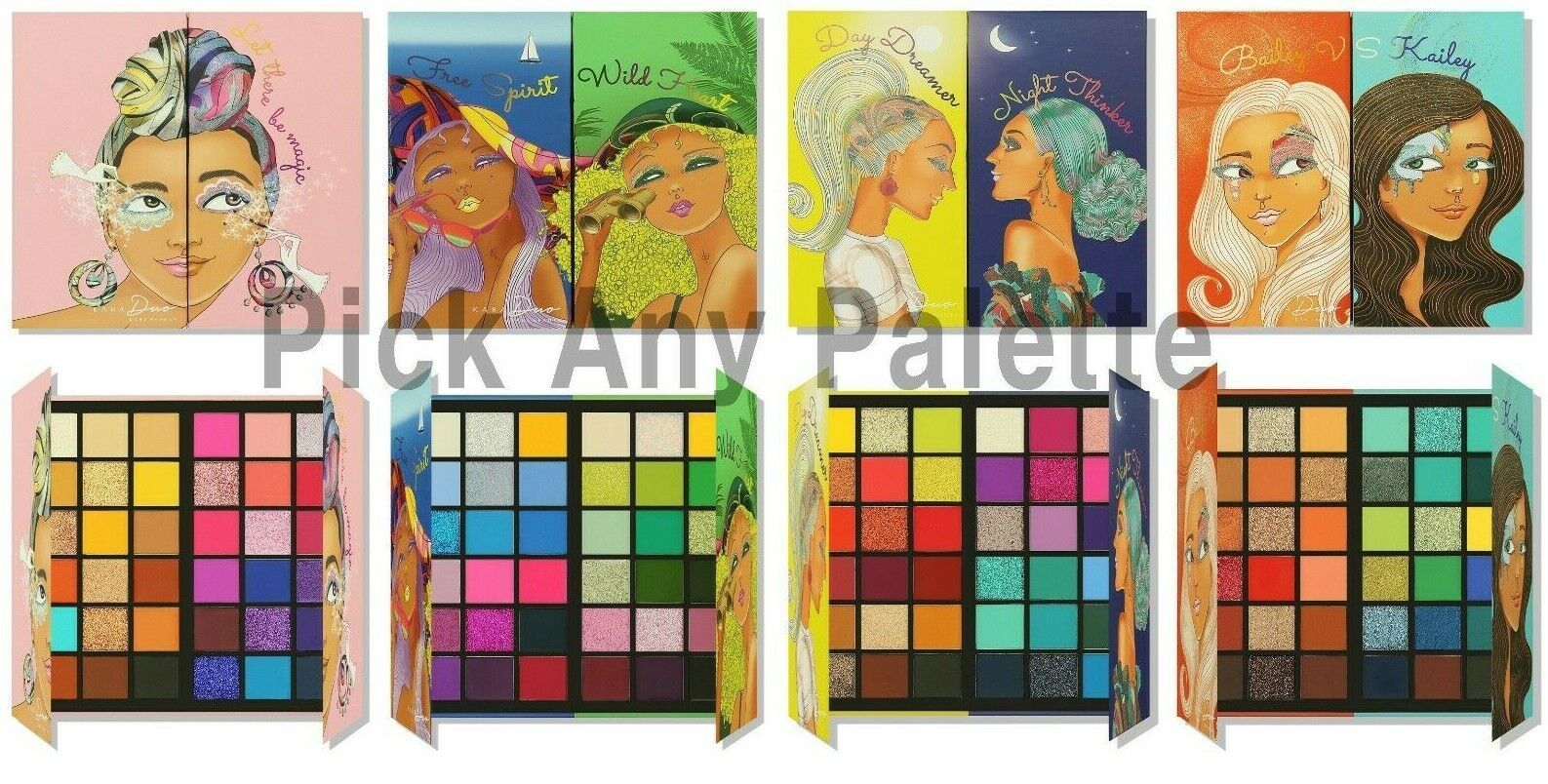 KARA Neutral Bright 36 Color Matte Shimmer Glitter Duo Eyeshadow Palette  - $9.20
