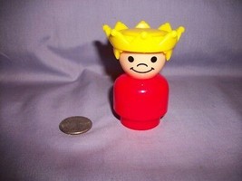 Plastic Figure King Red Body Yellow Crown Toy  - $1.23