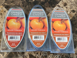 New Yankee Candle Spiced Pumpkin Wax Melts 2.6 Oz - Lot Of 3 Packages - £15.91 GBP