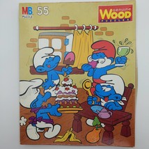 Smurf Vtg 1982 Milton Bradley Smurf 55 Piece Wood Puzzle 4297-2 Complete... - £11.86 GBP